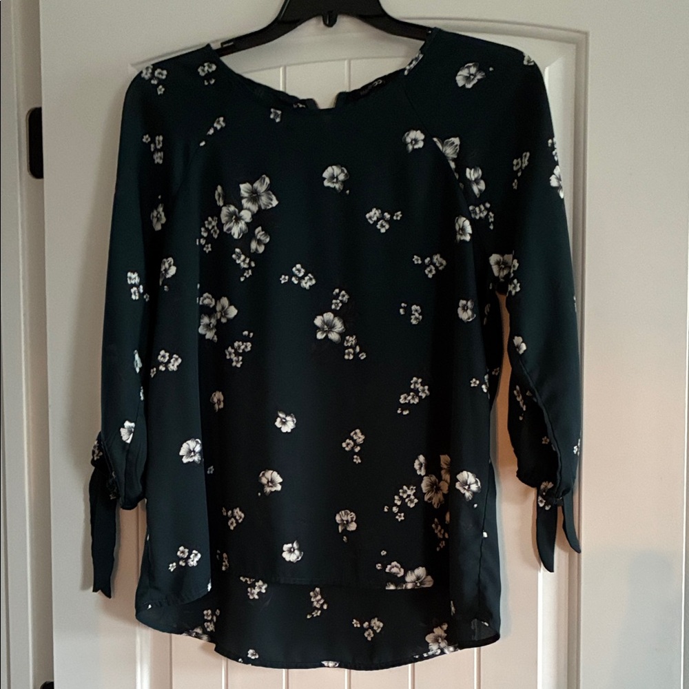Papermoon Dark Green Floral Blouse